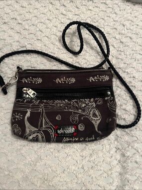 Sakroots Brown and Cream Canvas Paisley Crossbody